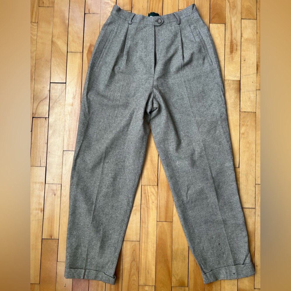 Vintage Lauren Ralph Lauren Pants Classic Grayish Brown Dress Trousers Size 4